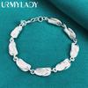 925 Sterling Silver Slipper Chain Bracelet For Women Fashion Wedding Party Jewelry