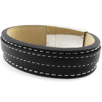 [J3062] - Mixed Bracelet 'Peaceful' Black / Steel