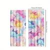 2pcs Kawaii Axolotl Blackout Curtains   Colorful Tie Dye Salamander Design Drapes