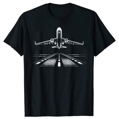 Funny Airplane Aviation Aviator Flight Pilot Cotton T-shirt Men Women's Fashion Casual Tshirt Loose Oversized Streetwear T Sh...