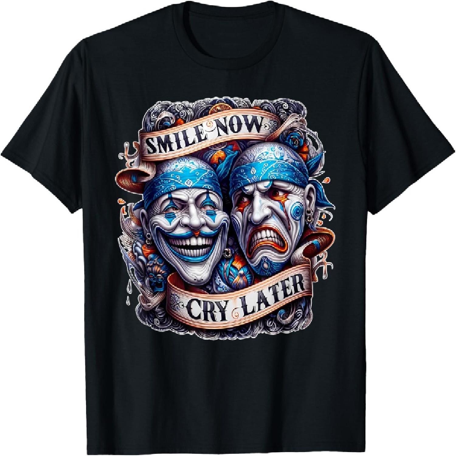 LAUGH NOW CRY LATER Payaso Cholo Gangsters Clown Masks T-Shirt XXXXXL разноцветный