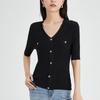 Shetu Women's V-Neck Short-Sleeve Knit Top