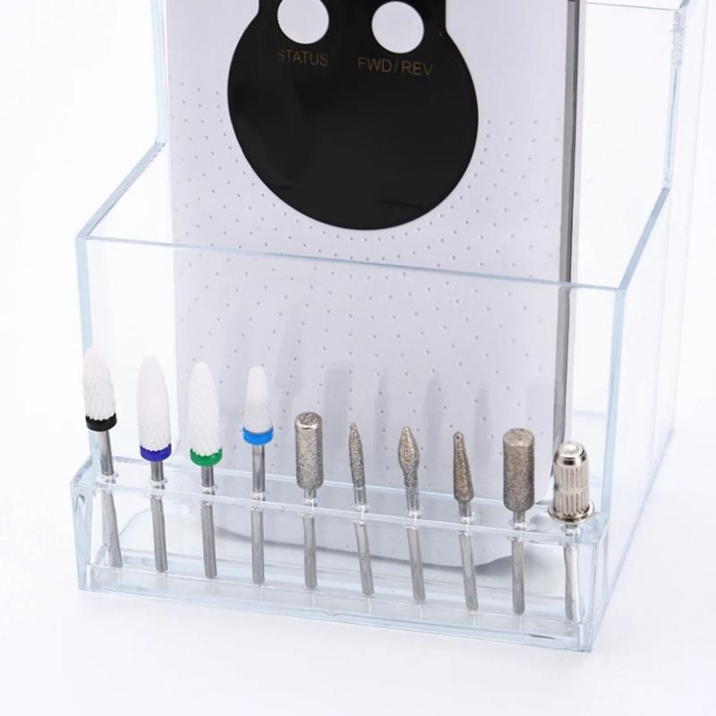 1pcNail Drill Stand Grinding Head Organizer Box Nail Tools Cosmetic Brushes Storage Box Organizer