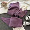 3 teile/satz Gestrickte Pullover Anzug Casual Kette Weste Gestrickte Jacke + Elastische Hosen Drei-stück Sets Frauen Outfits