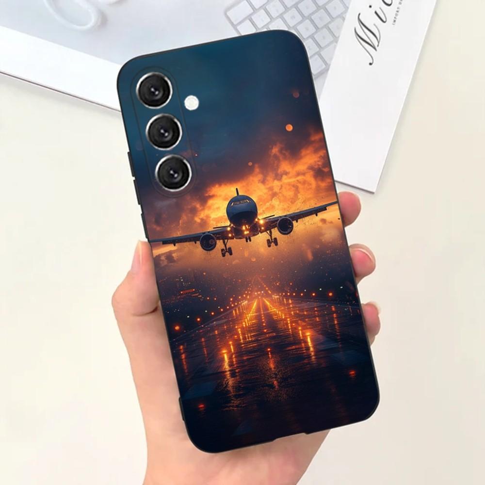 Flugzeug Flugzeug Handyhülle Handyhülle Für Samsung S25,S24,S21,S22,S23,S30,Ultra,S20,Plus,Fe,Lite,Note,10,9,5G Schwarze Hülle