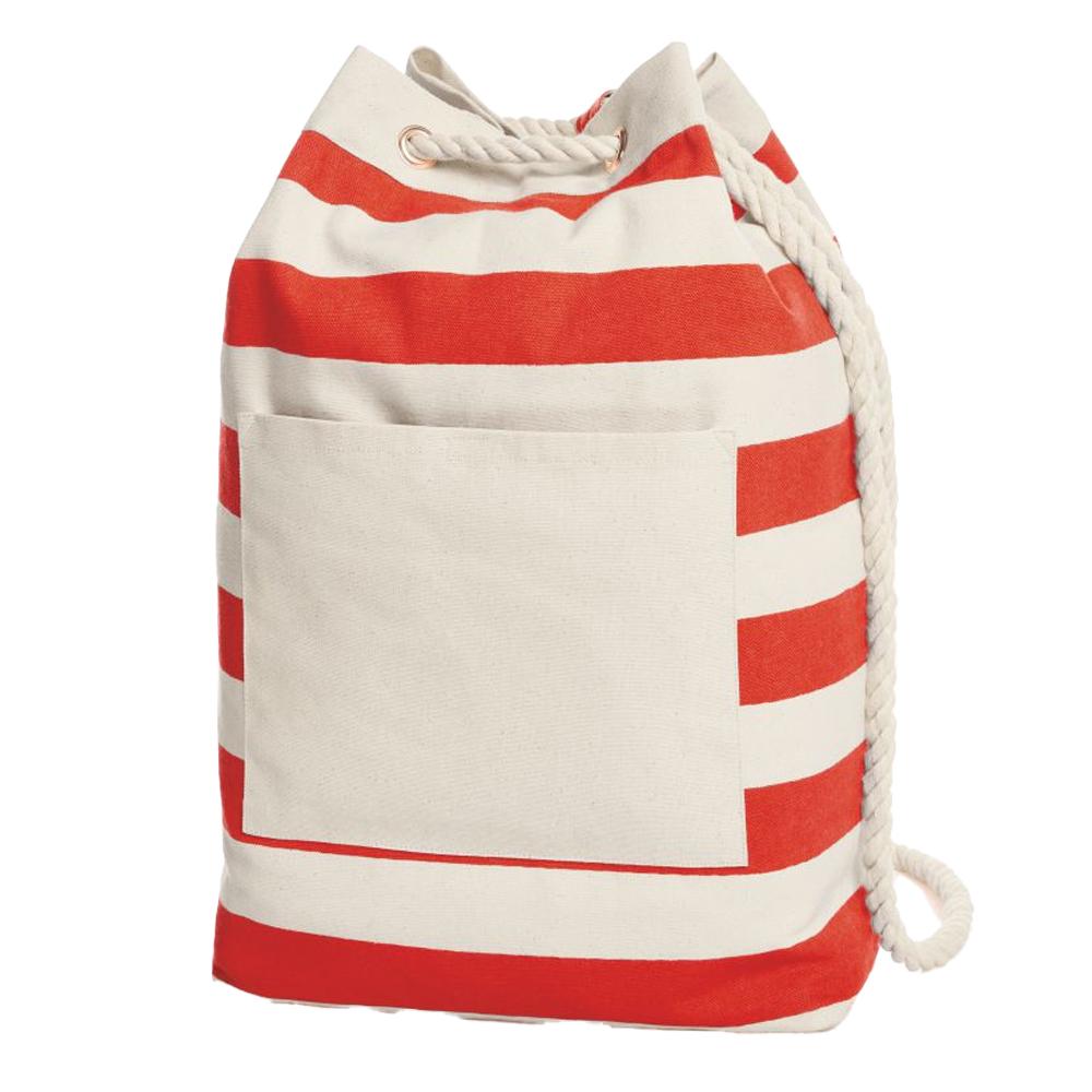 Halfar Contrast Striped Beach Drawstring Bag
