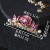 Fashion Hand-Painted Gorgeous Hairpin Femininity Diamond-Encrusted Spring Clip Flower Back Head Hair Accessories