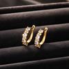 Zircon Full Pavé Hoop Earrings Small Hoop Huggie Earrings with Clasp Closure Unique Design Jewelry for Women