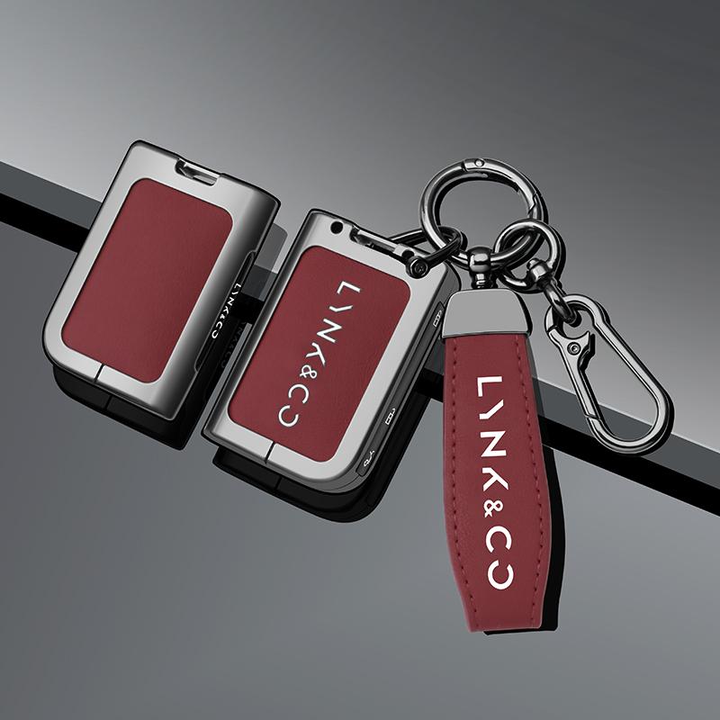 Zinc Alloy Leather Car Key Fob Case Case Lynk & Co 01 05 02 03 07 09 Emp Lynkco 06 Lynk Co Key Fob Car Key Case Protective Cover