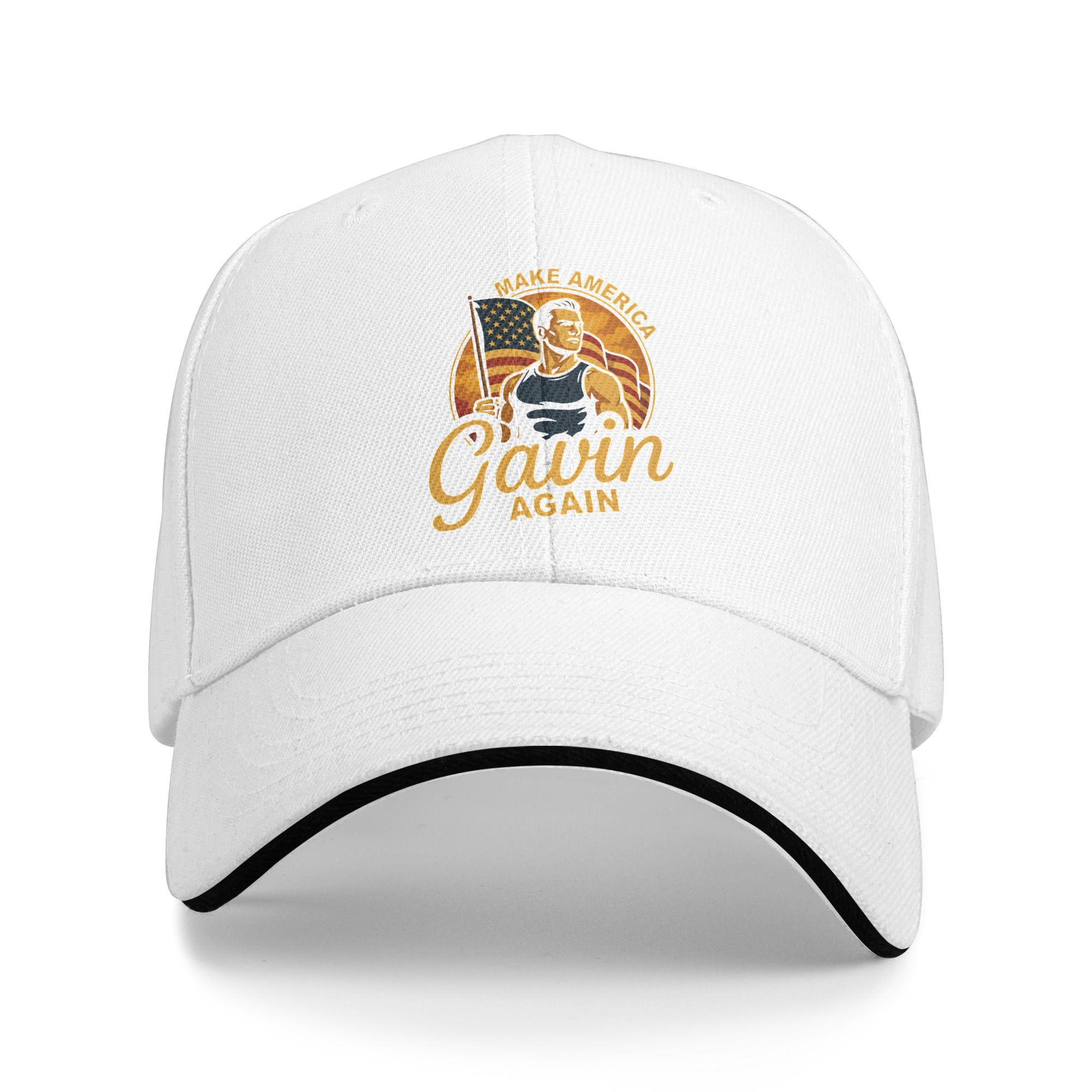 

Make America Gavin Again Baseball Cap Popular MAGA USA Sandwich Hats Men Women Adjustable Dad Hat Sport One Size белый