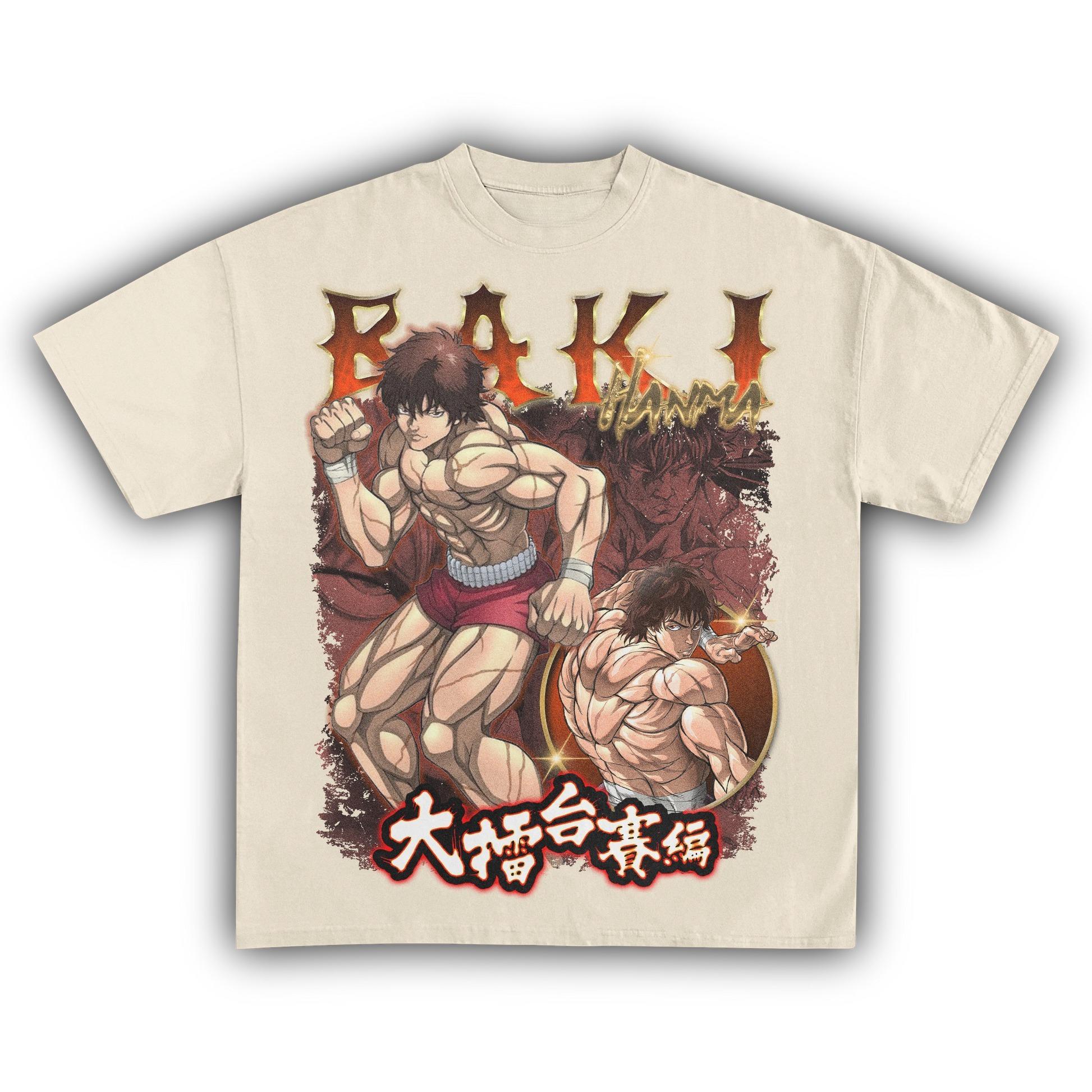 

Baki Hanma Baki the Grappler T-Shirt Men Women Anime Graphic Cotton Short Sleeve Streetwear Tee S разноцветный