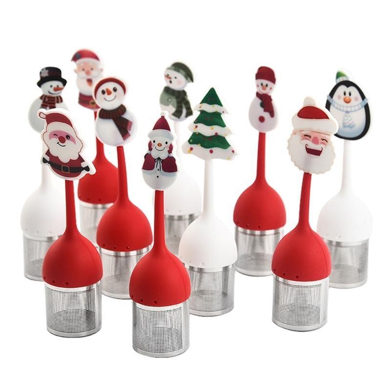 652F Silicone Tea Infuser Christmas Series Reusable Tea Diffuser Tea Filters 6 Styles