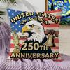 1Pc Usa 250Th Anniversary Throw Pillow Cover, Bald Eagle & Liberty Bell Patriotic Decor, American Flag Design Pillowcase For Hom
