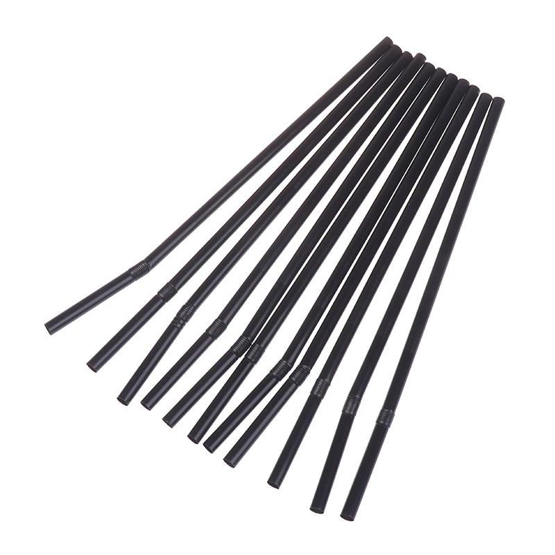 100Pcs Drinking Straws Black Flexible Wedding Party Supplies Drinking Straws Kitchen