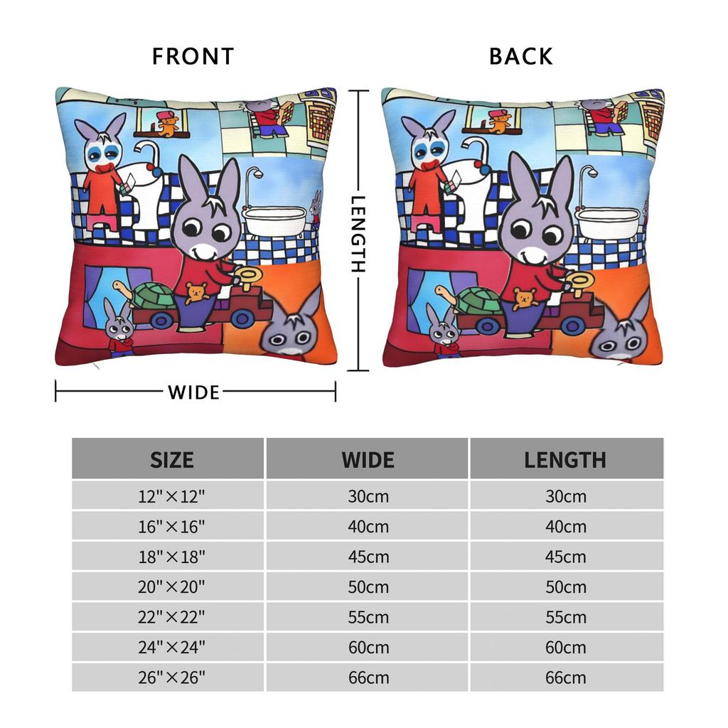 Federe Quadrate Cartoon Trotro Poliestere Divano Animazione Francese Custodia Cuscino Decorazione Casa Creativa Federa Cuscino 45*45