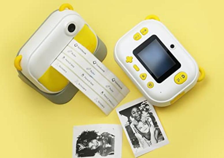 Oaxis myFirst Camera Insta Wi, 3-in-1 Home Digital Camera, Photo Printer, and Label Printer Edit Images with the Dedicated App Inkless, Yellow