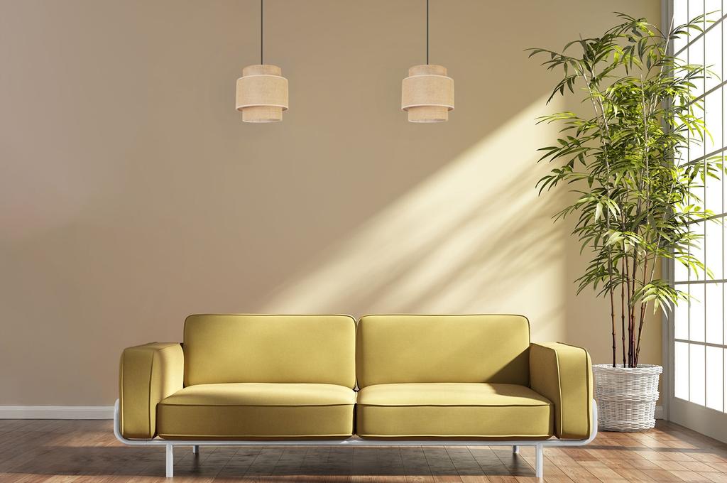 Hanging Lamp, Ceiling Chandelier, Lampshade, Boho Juta