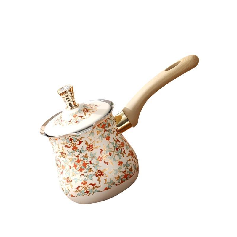 Rustproof Turkish Coffee Pot With Comfortable Wooden Handle Quick Brewing Design For Home Office