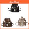 Plush Backpack With Vintage Plaid Design For Daily Use