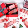 50 gestreifte Bonbonboxen mit Bändern, DIY-Süßigkeiten, Schokoladenkekse, Papierverpackungen, Geschenkideen für Weihnachten, Hochzeiten und Partys