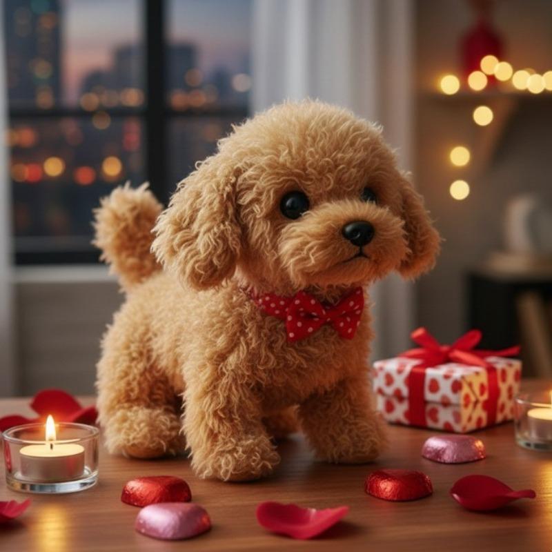 Realistic Robotic Dog Toy Interactive Plush Puppy with Barking Walking Sounds Like A Real Pet Smart Stuffed Animal Gift