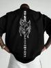 Unisexs Summer Casual Streetstyle Japanesestyle Maskpatterned Print Cotton Tshirt Unisex Suitable Outdoor Streetwear Wearing