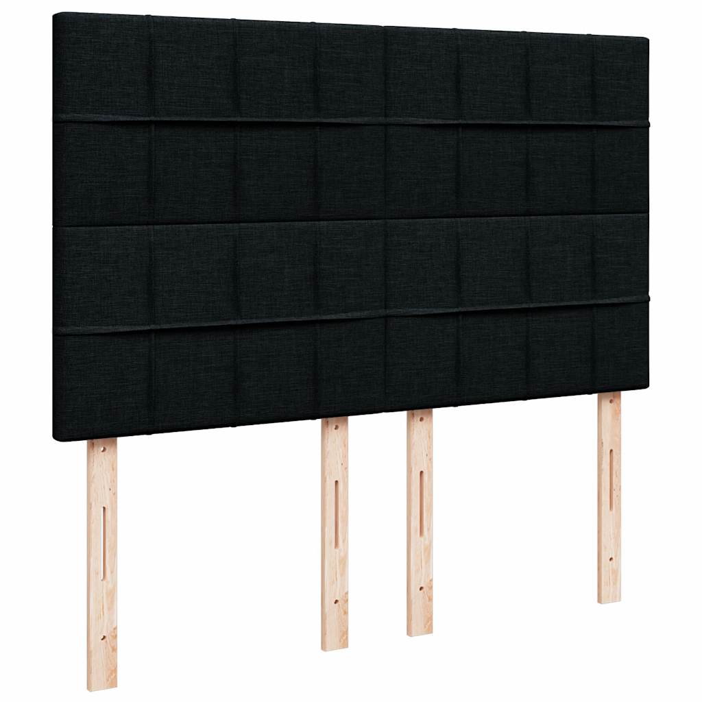Box Spring Bed with Mattress Black 140 X 190 Cm Fabric