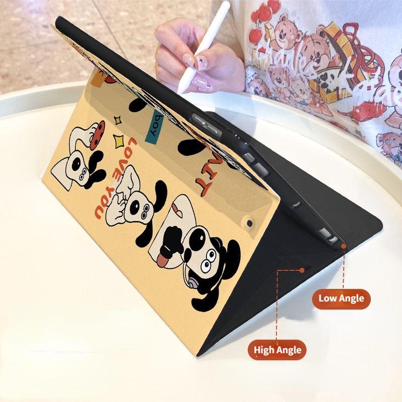 Süße Cartoon Happy Puppy Muster TPU Schutzhülle für Redmi Pad 2022 10,6 Zoll SE 11 Zoll kompatibel mit Xiaomi 6/6pro 5/5pro mit Stifthalter