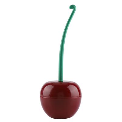 Kirsche - Form Reinigungs-Toilettenbürstenhalter Stehendes Set Toilette Badezimmer Werkzeug Tiefrot
