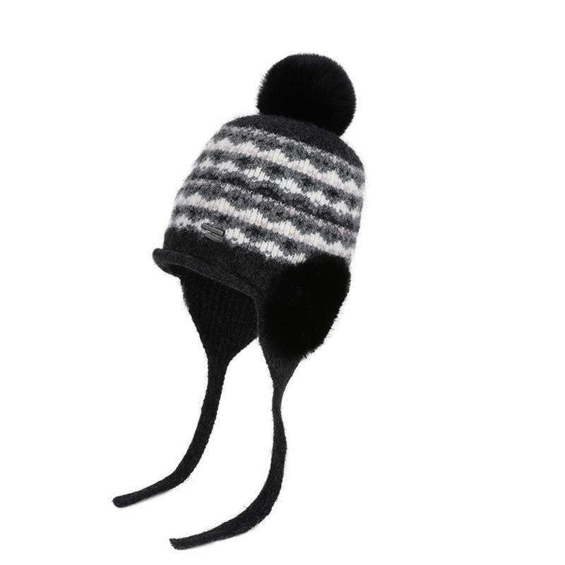 Winter Outdoor Plush Warm Big Head Knitted Woolen Hat