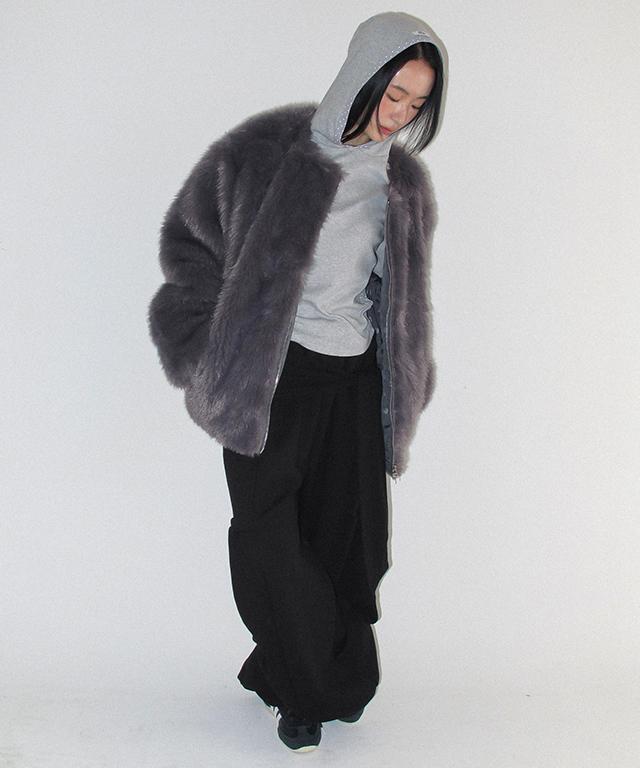 RONRON Wrap Shirring Balloon Jogger Pants Black
