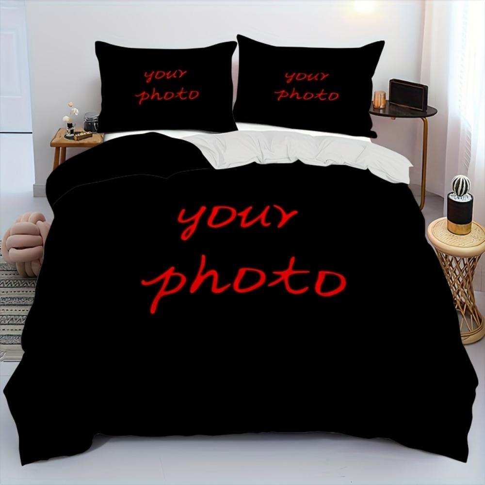 

3 шт. Набор постельного белья на заказ с принтом семейной фотографии из фильма, мягкий комплект пододеяльника размера кинг, квин для домашнего декора спальни, подарок на день рождения EU Single 135x200cm