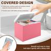 Wooden Pad and Tampon Holder 2-Compartment Countertop Storage Box with Hinged Lid Multi-role Bathroom Feminine Product Organizer