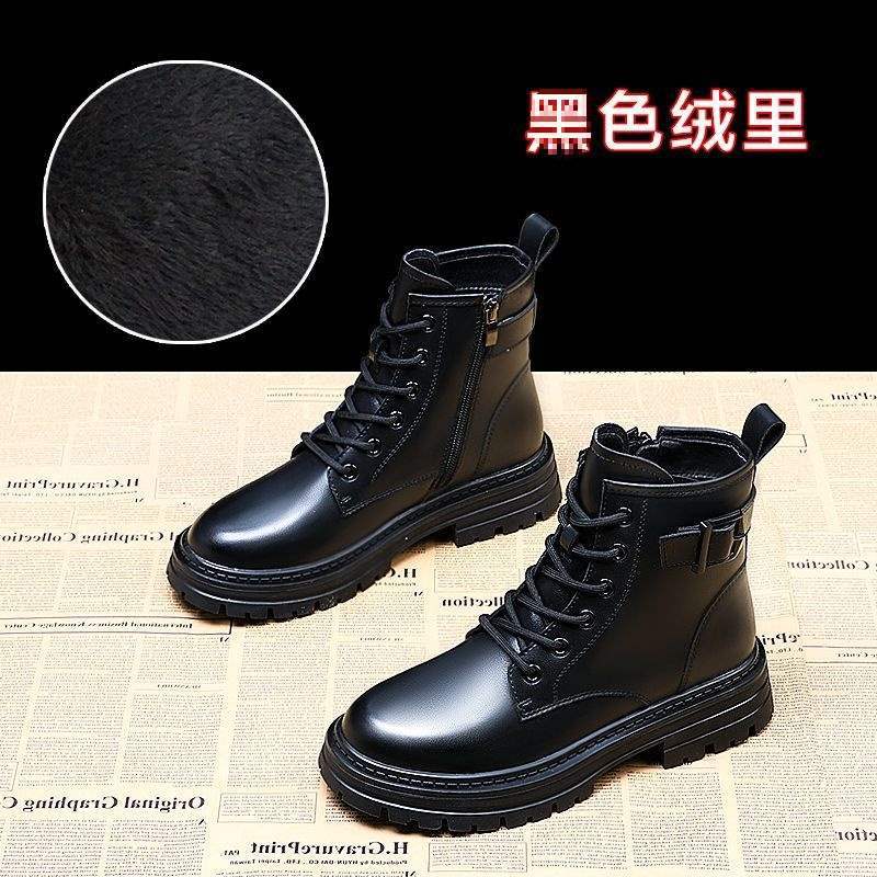 

Martin boots women s 2025 new spring and autumn single boots platform cotton shoes women s winter velvet short boots locomotive boots 40