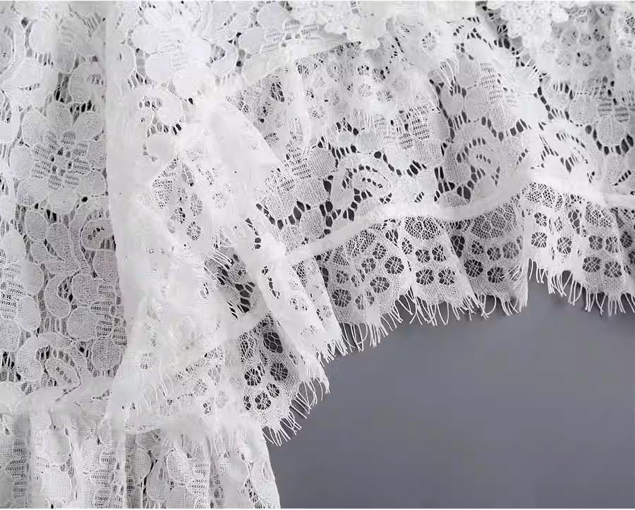 Versatile Lace Cardigan with Mock Collar - Women's Long Sleeve Shawl for Spring, Summer, and Autumn.