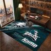 Philadelphia Eagles Personalisiertes Kristall-Samt-Teppich, Benutzerdefinierter Namens-Text Weicher Anti-Rutsch-Teppich für Wohnzimmer Schlafzimmer