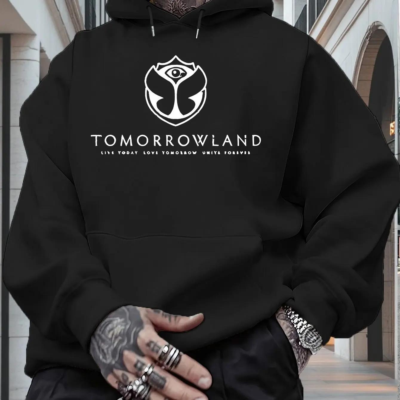 

Men S Hoodie with TOMORROWLAND Graphic - Casual Pullover Sweatshirt Long Sleeve Regular Fit Fall/Winter Casual Wear Hoodie M