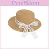 Summer Straw Hat With Lace Ribbon Large Brim Sun Protection For Beach Vacation Women