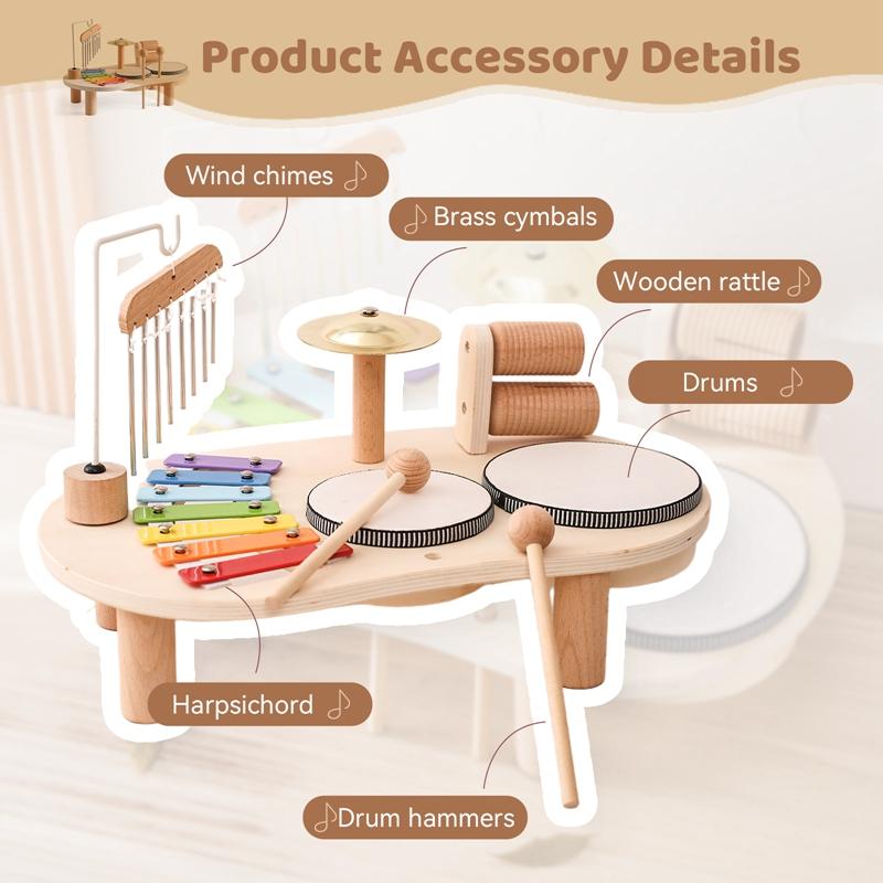 Baby Educational Toys Wooden Aeolian Bells Montessori Children's Musical Toys Xylophone Newborn Birthday Gifts Music Table Toys