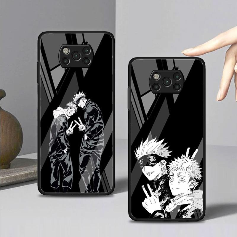 Husă de Sticlă Pentru Xiaomi Poco X3 NFC 11 Lite 11T F3 M3 Pentru Redmi Note 11 10 9 8 Pro 10S 9S Husă Telefon Jujutsu Kaisen Gojo Satoru