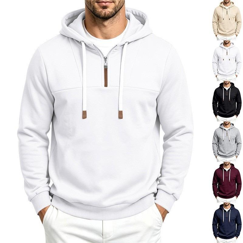 Heren S Half-ritssluiting Hoodie Sweatshirt Effen Kleur Casual Lange Mouwen Pullover