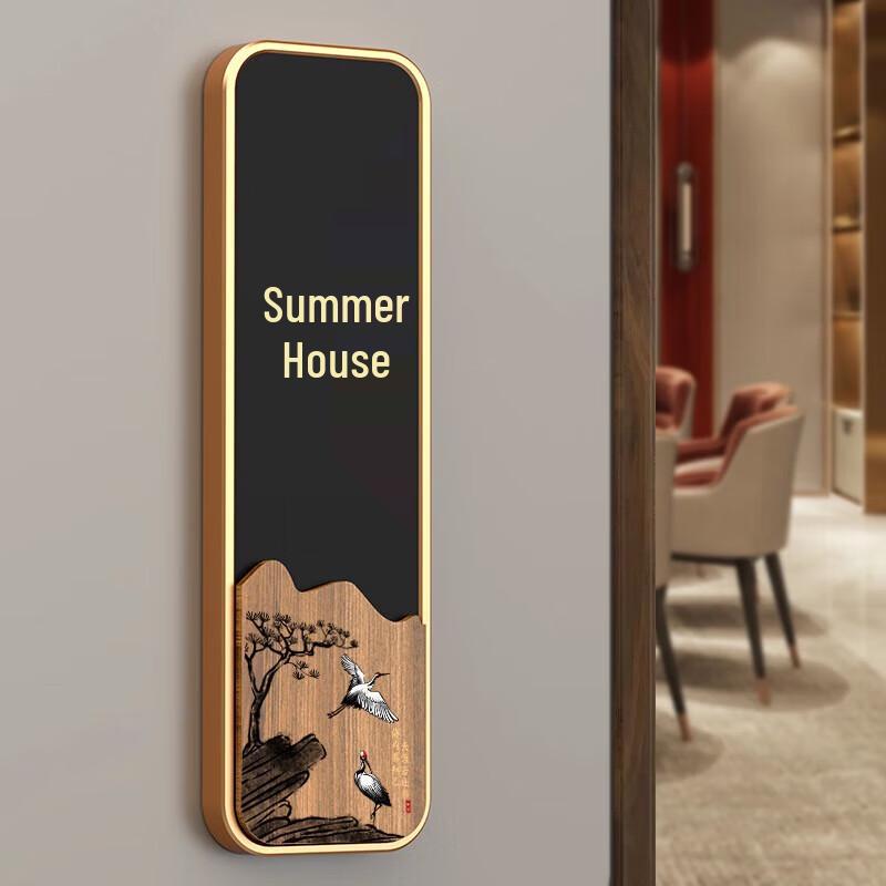 

Retro Vertical Frosted Black Door Plate