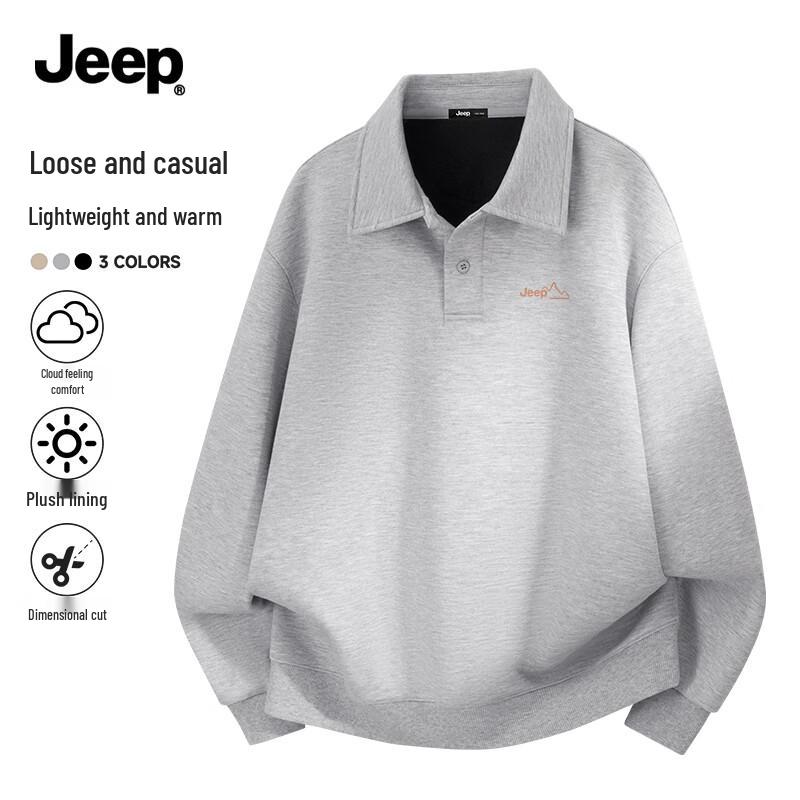 JEEP Men s Fleece-Lined Polo Sweatshirt 3XL