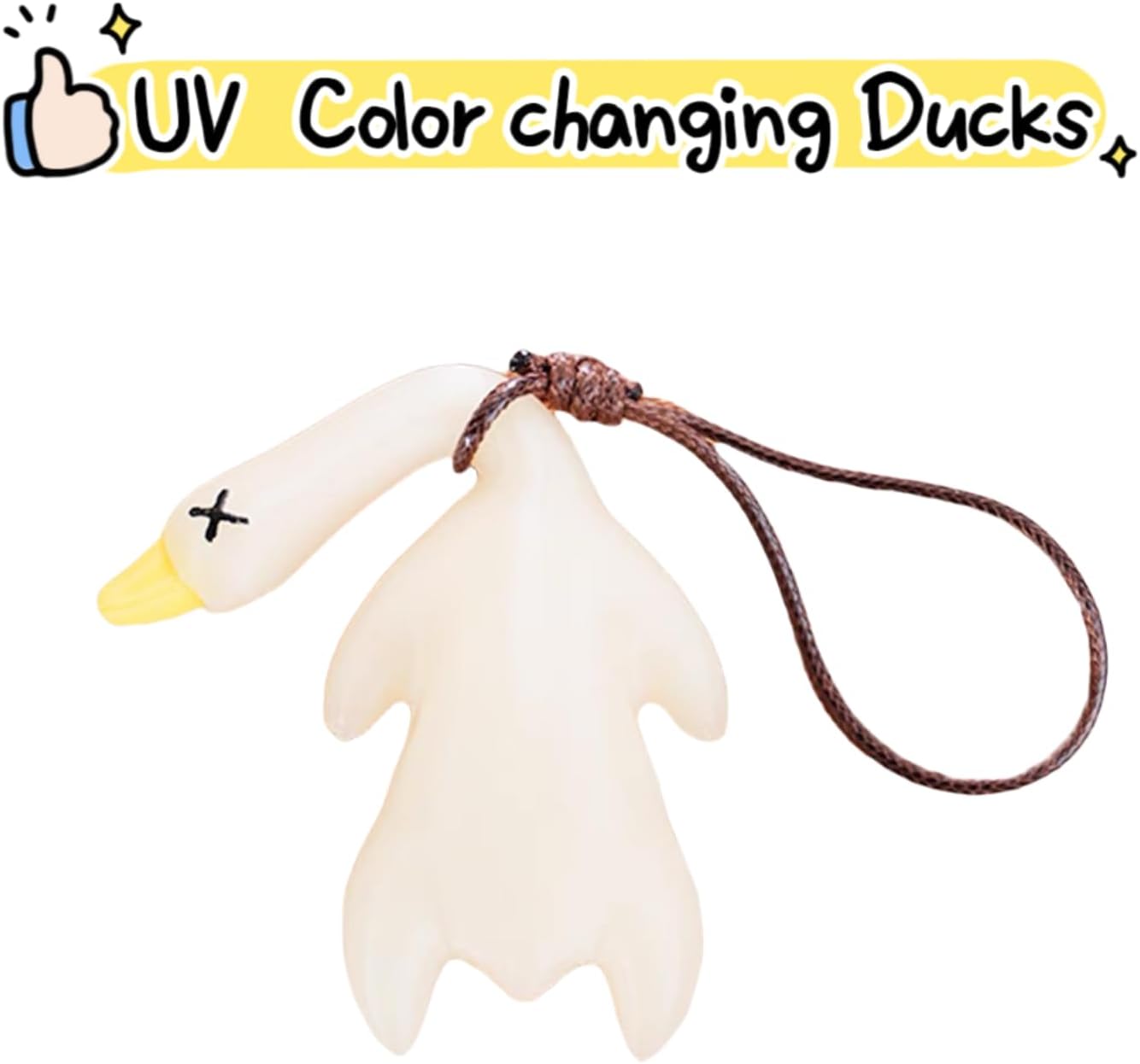 

New Model Color-Changing Roast Duck, Uv Sensor, Keychain Pendant, Car Pendant That Changes Color When Exposed To Sunlight Set