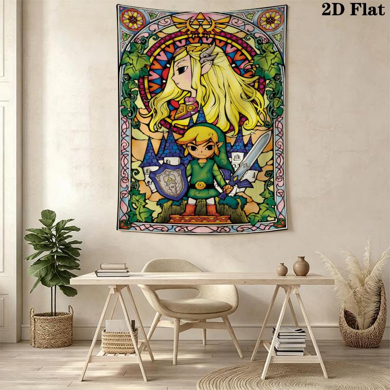 Legend Zelda 25Th Anniversary Tapestry Background Cloth Wallmounted Wall Covering Decoration Work Of Art Background Cloth