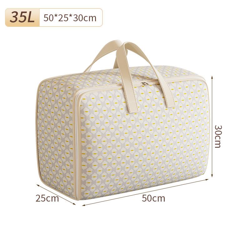 

Водонепроницаемая сумка для хранения большой вместимости с застежкой-молнией, многоцелевой органайзер для переезда, путешествий, одежды, постельных принадлежностей и сезонного хранения 35L бежевый