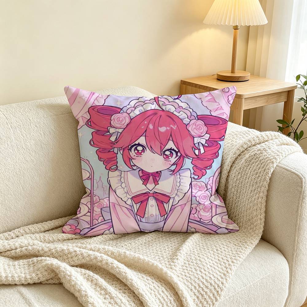 K-Kasane Teto Pillow Case Square Double-Sided Sofa Cushion Cover Bedroom Bedside Pillow