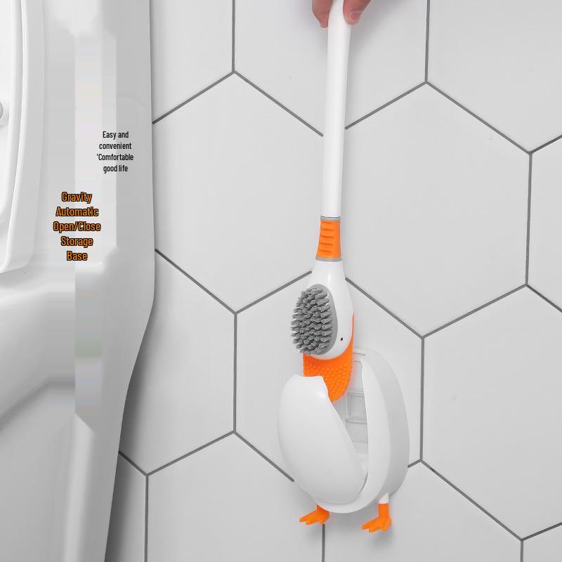 Diving Duck Silicone Toilet Brush - Punch-Free Wall-Mounted Multifunctional Cleaning Tool