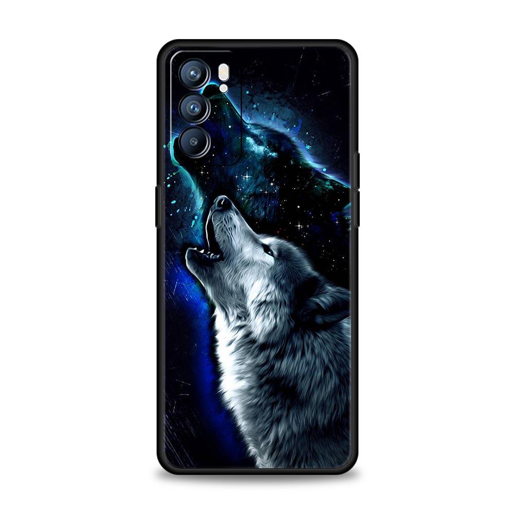 Animal Wolf Phone Case For OPPO Find X5 A54 A53 A52 A9 2020 A16 A15 A95 A76 A74 A12 Reno7 SE Reno6 Pro+ 5G Soft Silicone Cover