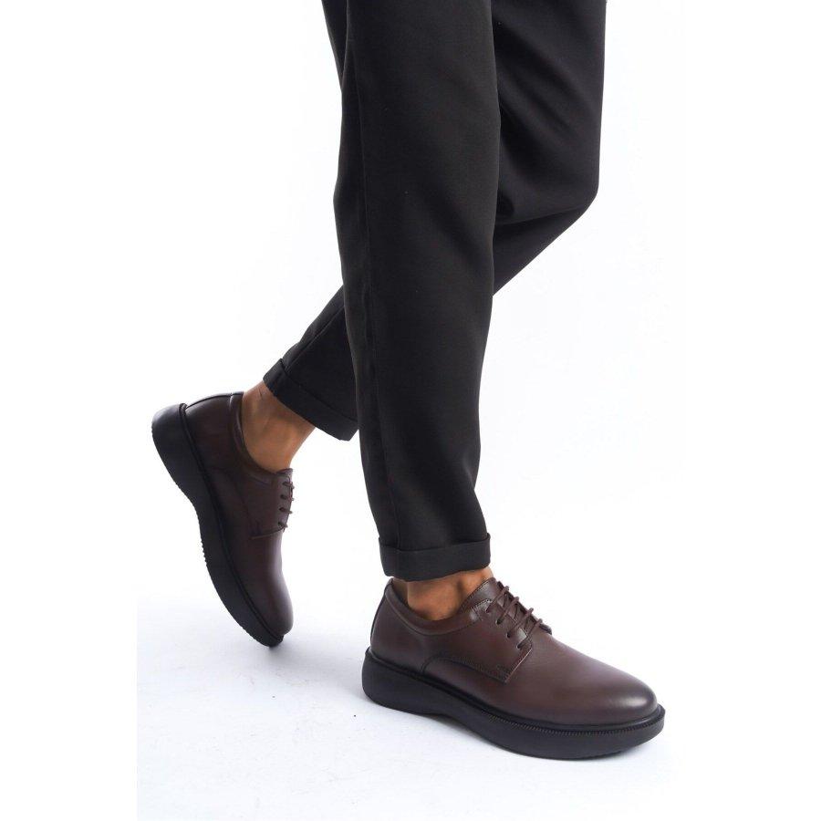 Men's Genuine Leather Thick Sole Lace-up Casual Stylish Shoes